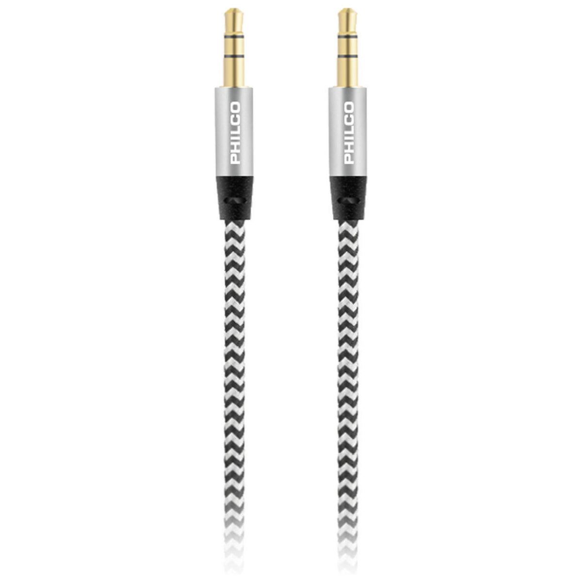 PHILCO - Cable auxiliar trenzado 3,5 estándar 1 m