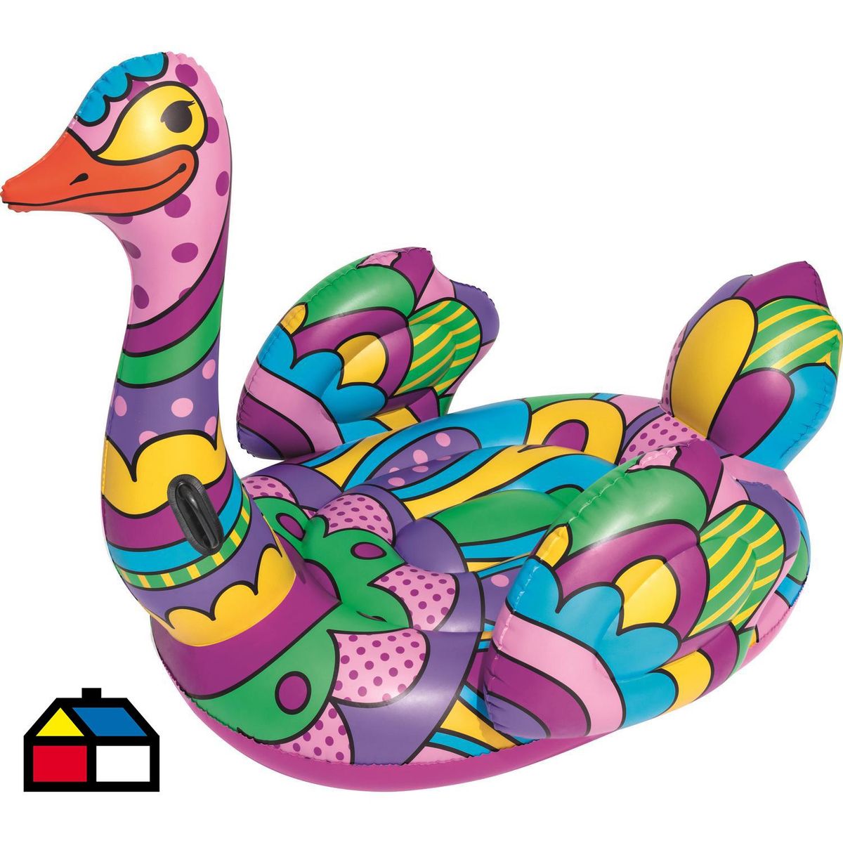 BESTWAY - Flotador Inflable Avestruz Pop Multicolor 129x141x174 cm