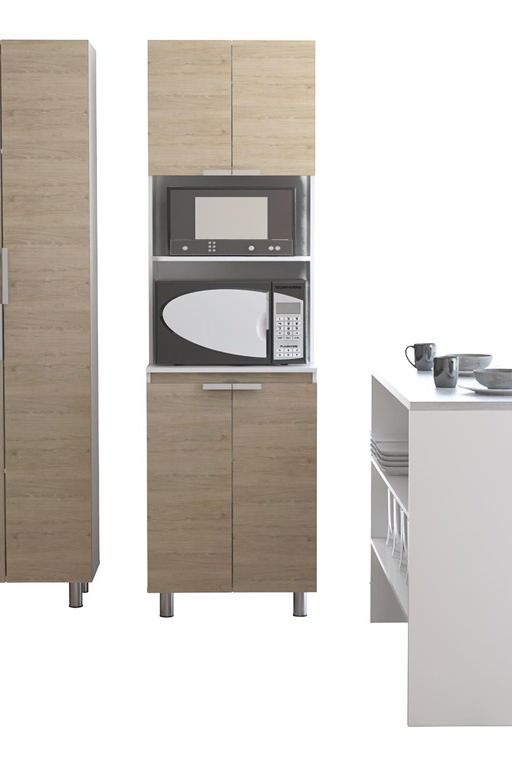 TUHOME - Kit cocina 3 muebles oak/blanco