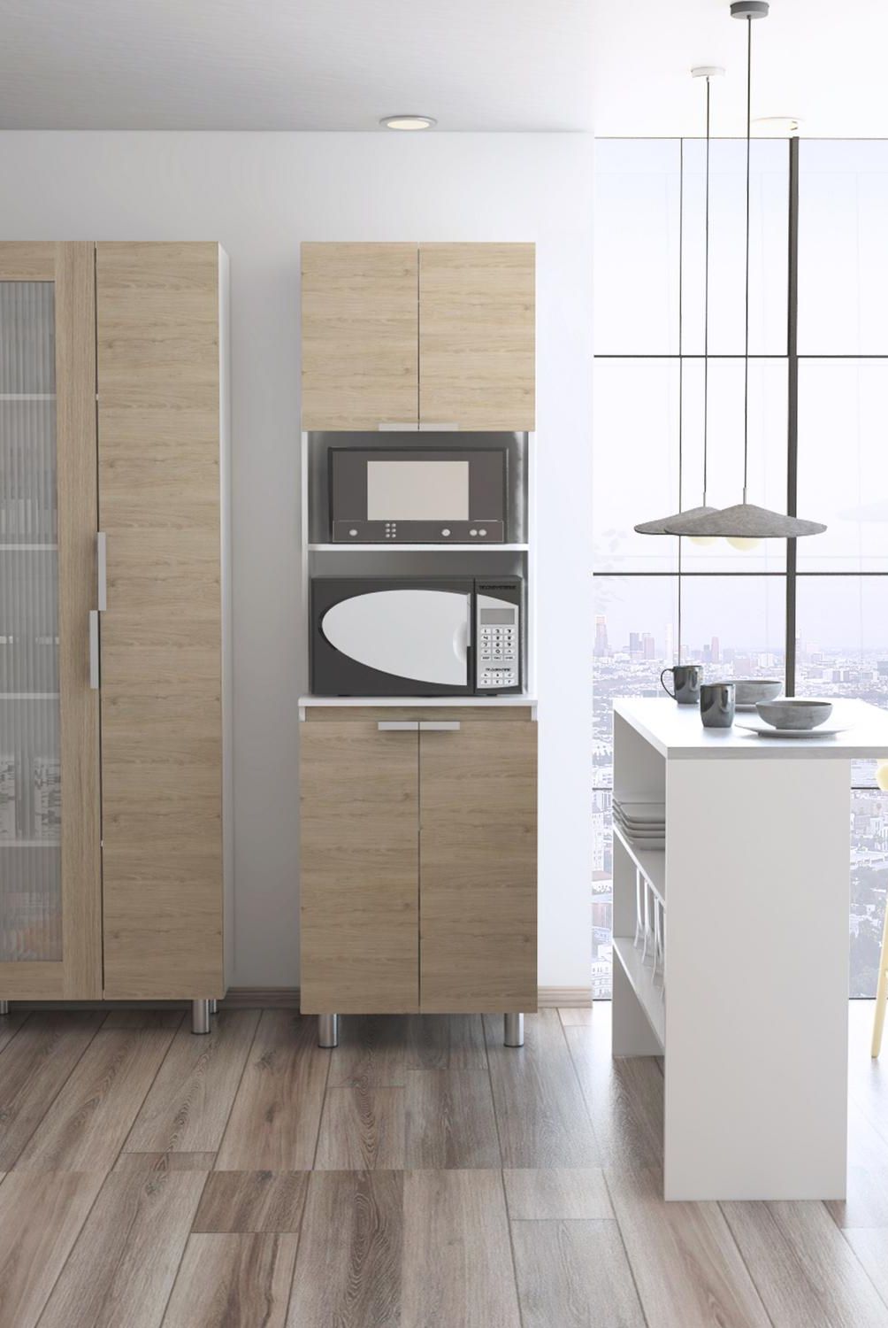 TUHOME - Kit cocina 3 muebles oak/blanco