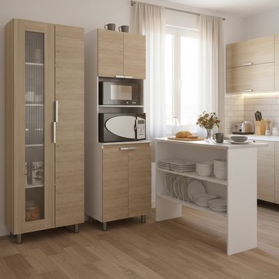 Imagen 2 del producto Kit Cocina Modular 3 Muebles Despensa Auxiliar Fendi