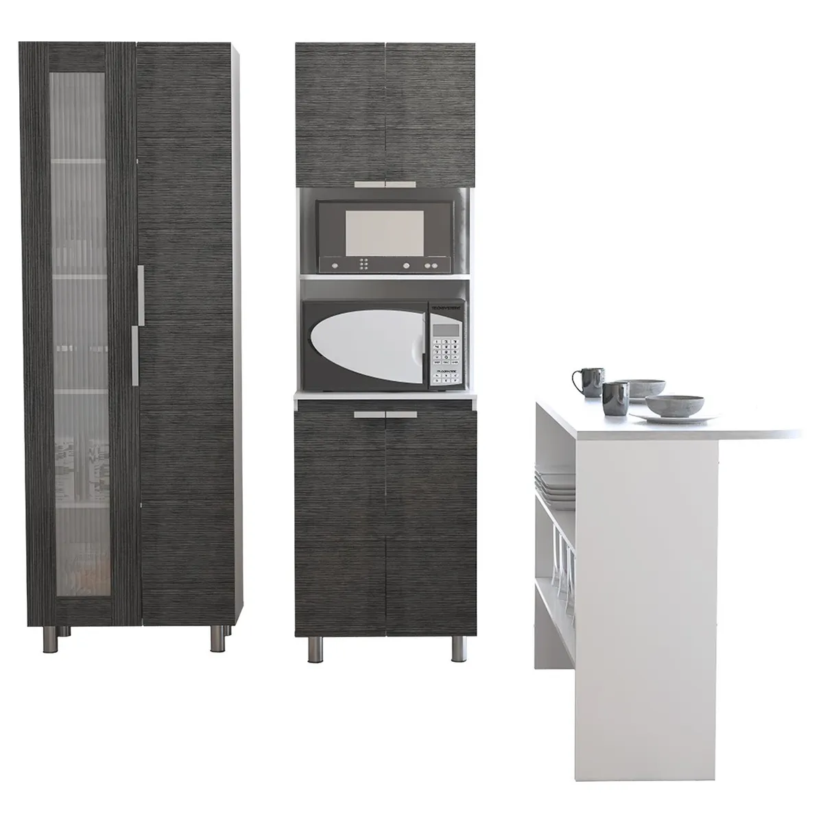 TUHOME - Kit Cocina 3 Muebles Oak/Blanco