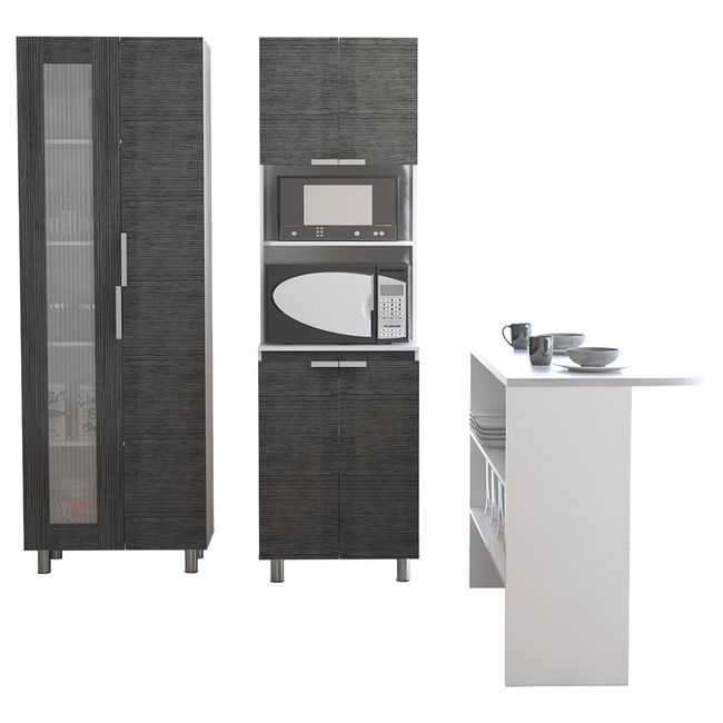 TUHOME - Kit cocina 3 muebles oak/blanco