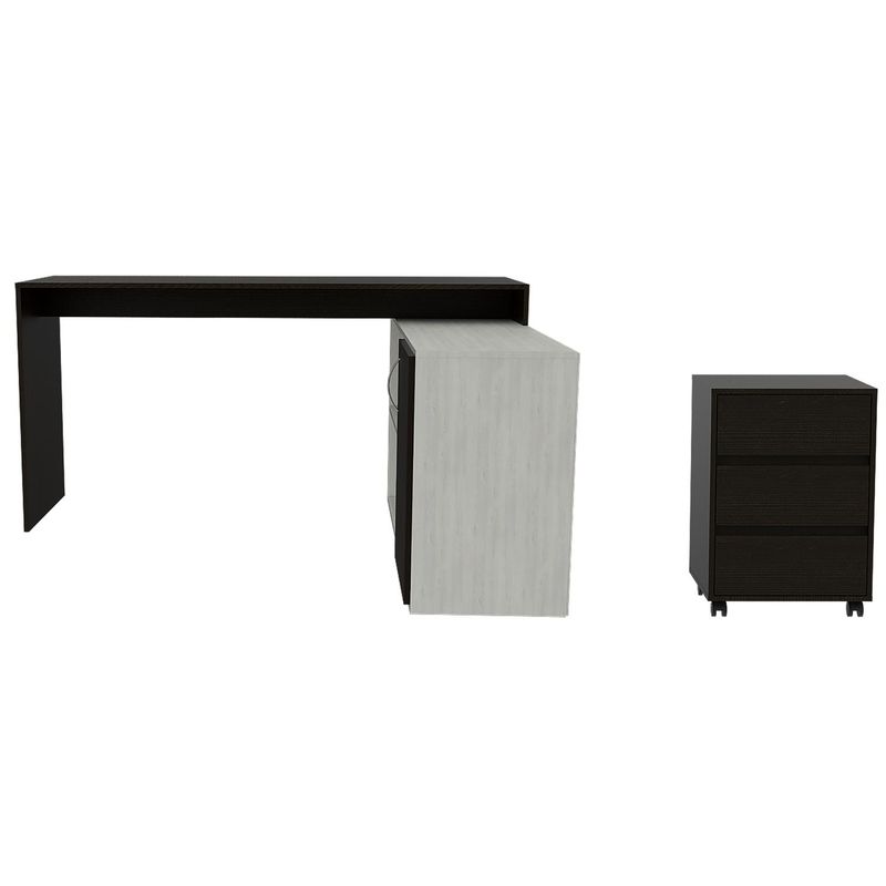 TUHOME - Set escritorio + cajonera wengue/artiko