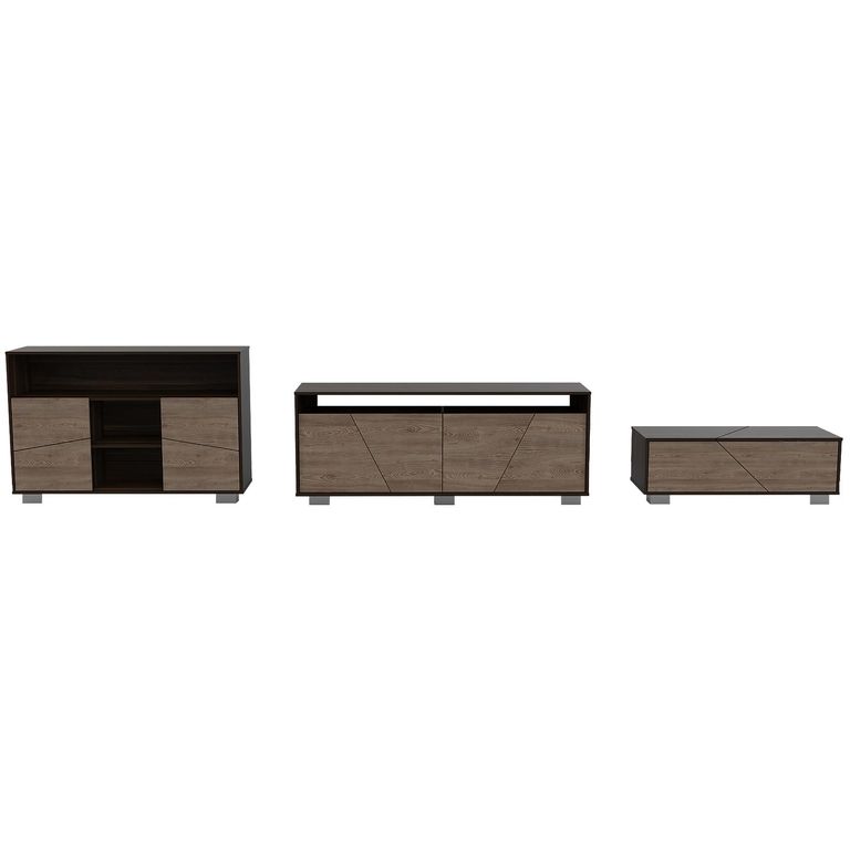 TUHOME Set Rack 70 " Fraktal Miel/habano 120.3x82x32.6 cm