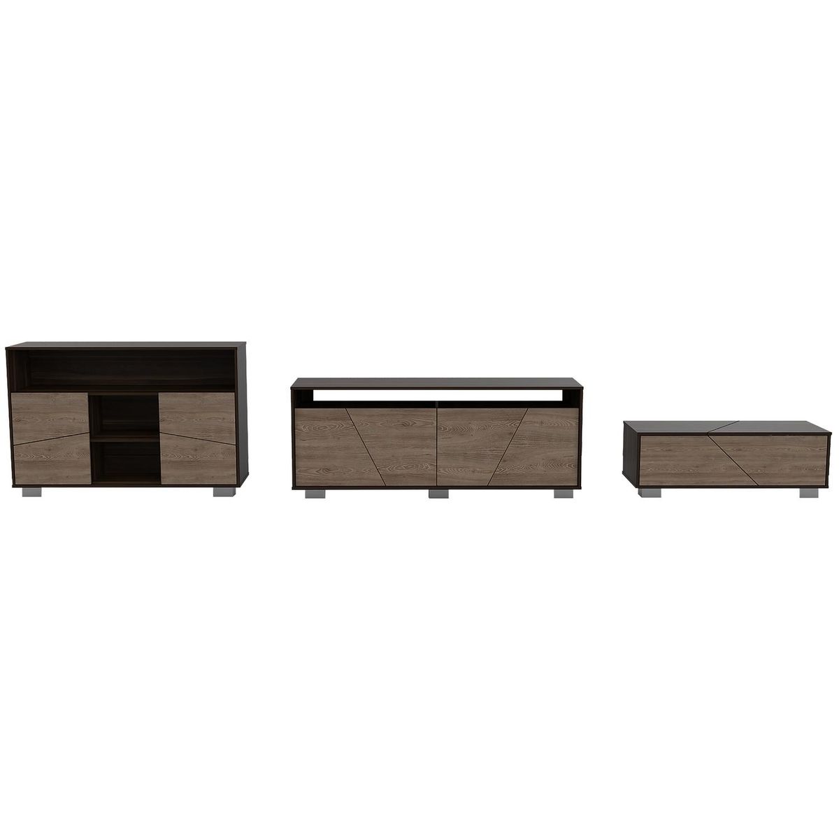 TUHOME - Set Rack 70 " Fraktal Miel/habano 120.3x82x32.6 cm