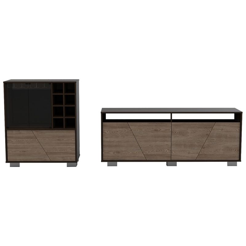 TUHOME - Set rack de TV 70" + bar habano/miel