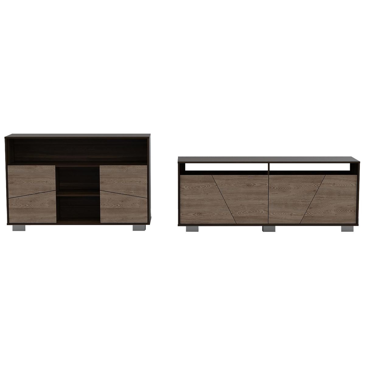 TUHOME - Set rack de TV 70" + arrimo habano/miel