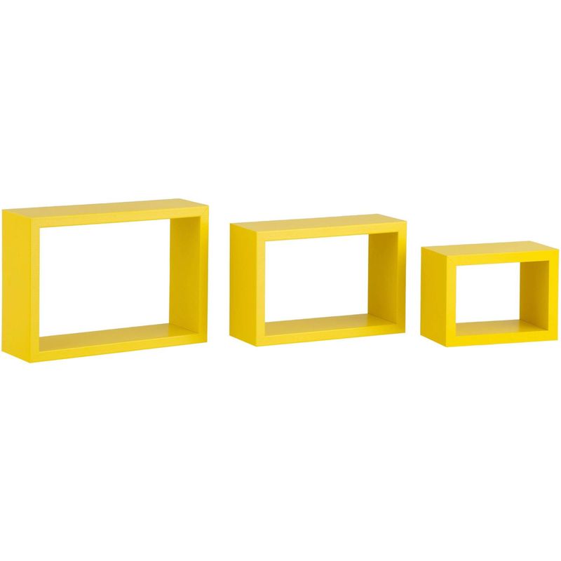 HOMY - Set de repisas modulares 3 unidades Mostaza
