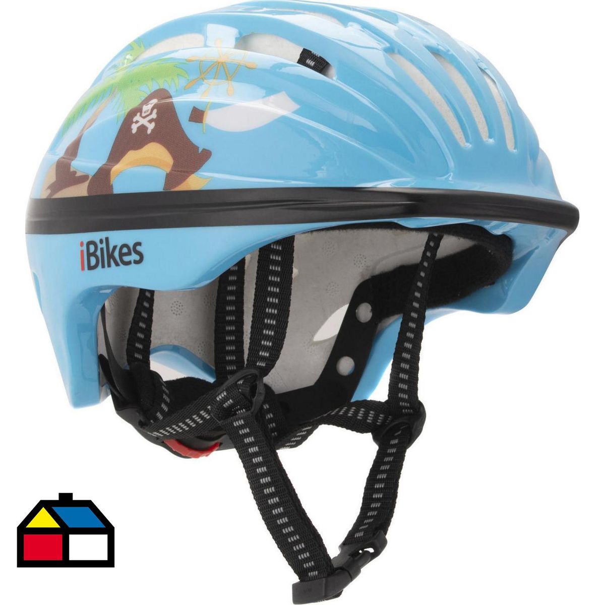 IBIKES - Casco Pirata Infantil Ibikes Azul Protección Segura 52 Cm