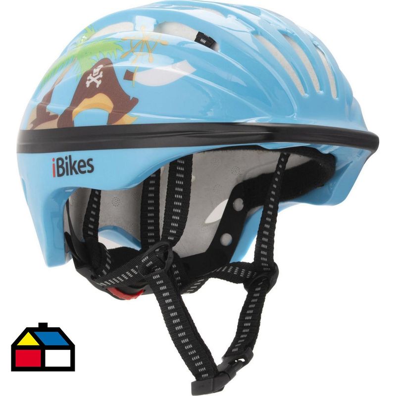 IBIKES - Casco Pirata Infantil Ibikes Azul Protección Segura 52 Cm