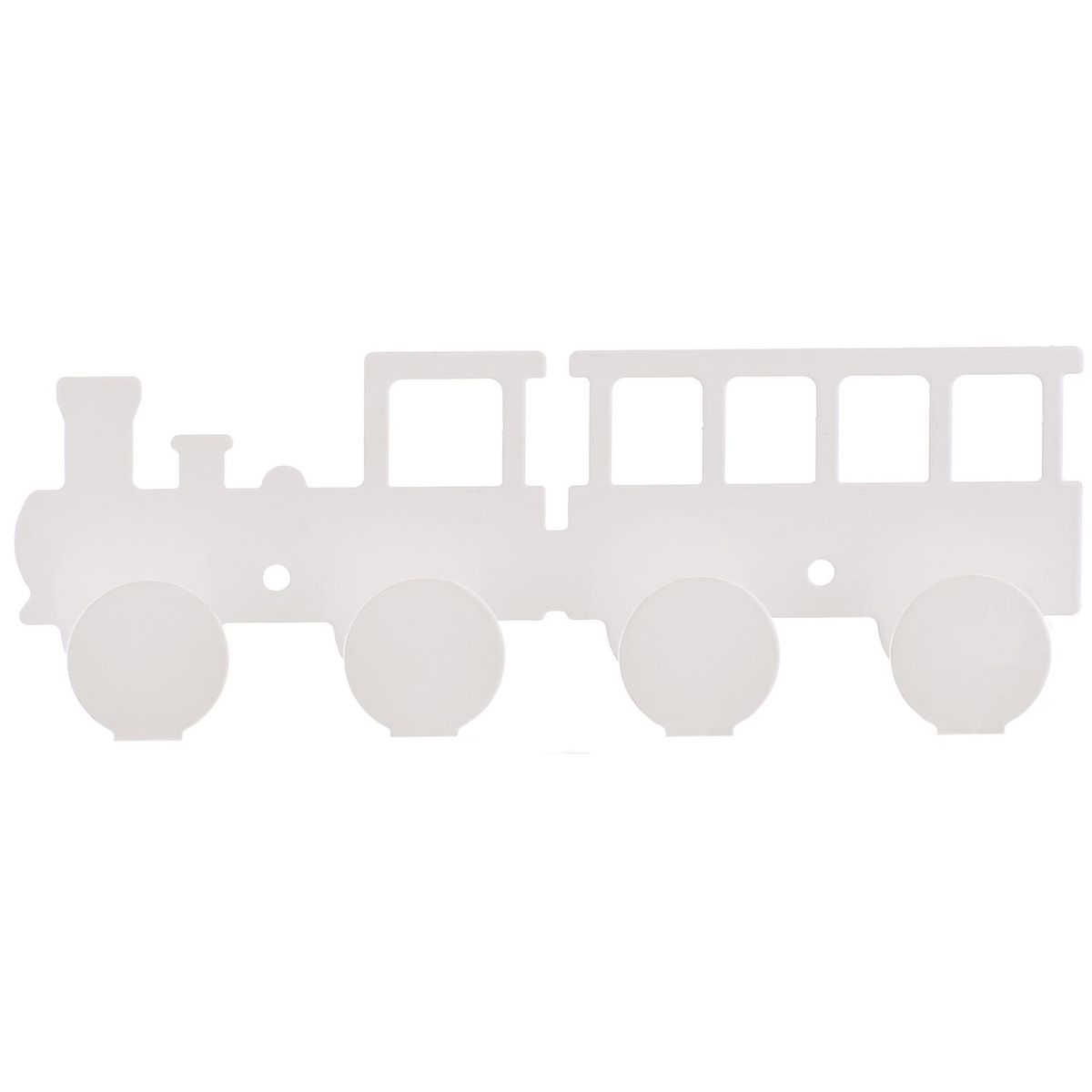 DUCASSE - Percha con 4 Ganchos Locomotora Acero Blanco