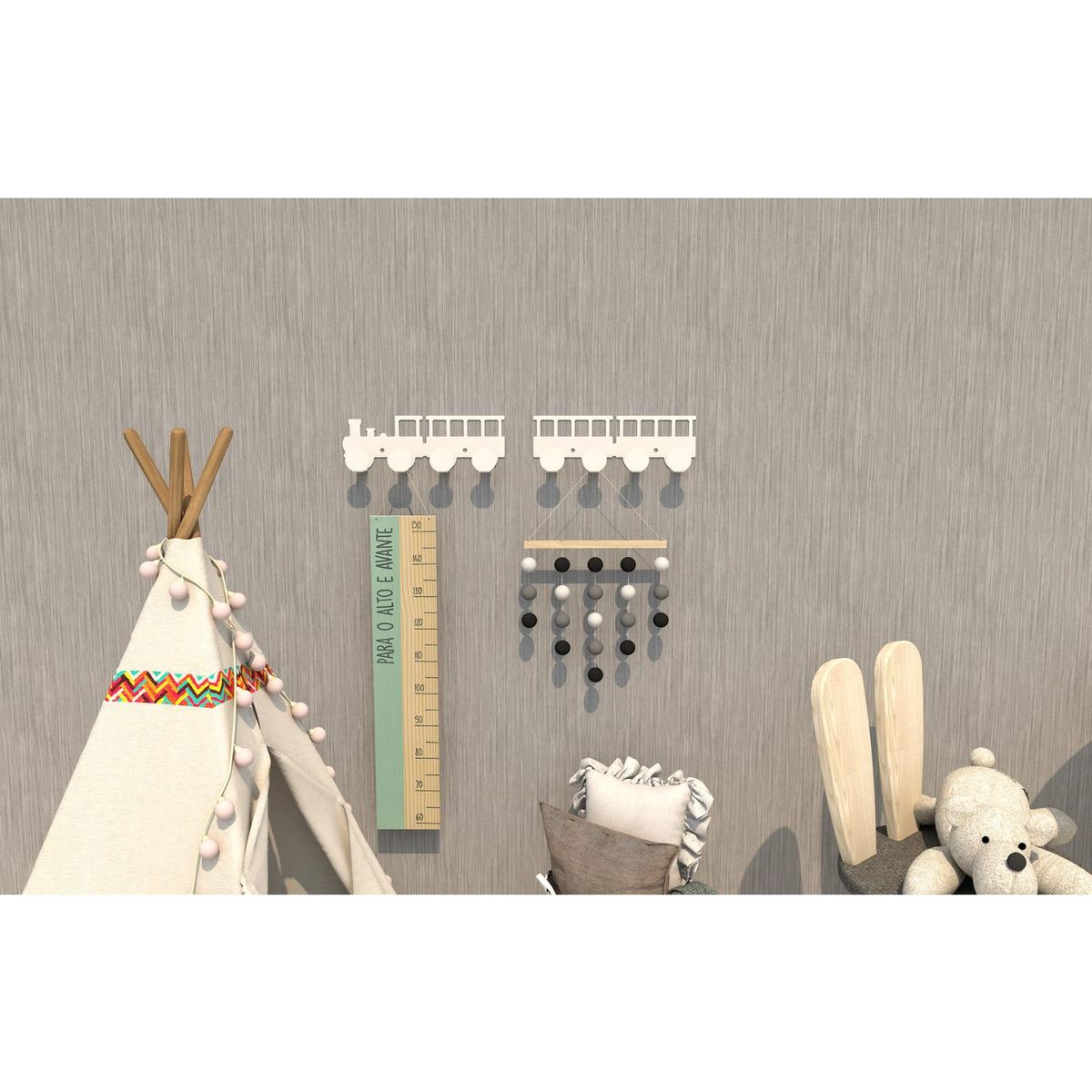 DUCASSE - Percha con 4 Ganchos Locomotora Acero Blanco