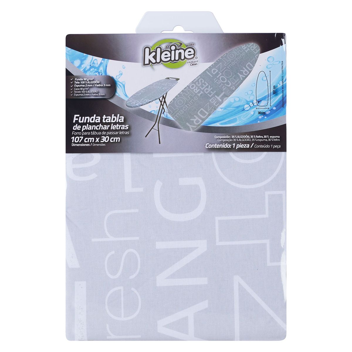 Funda Para Tabla De Planchar Estándar 107X30 Cm, marca KLEINE WOLKE - Foto 2