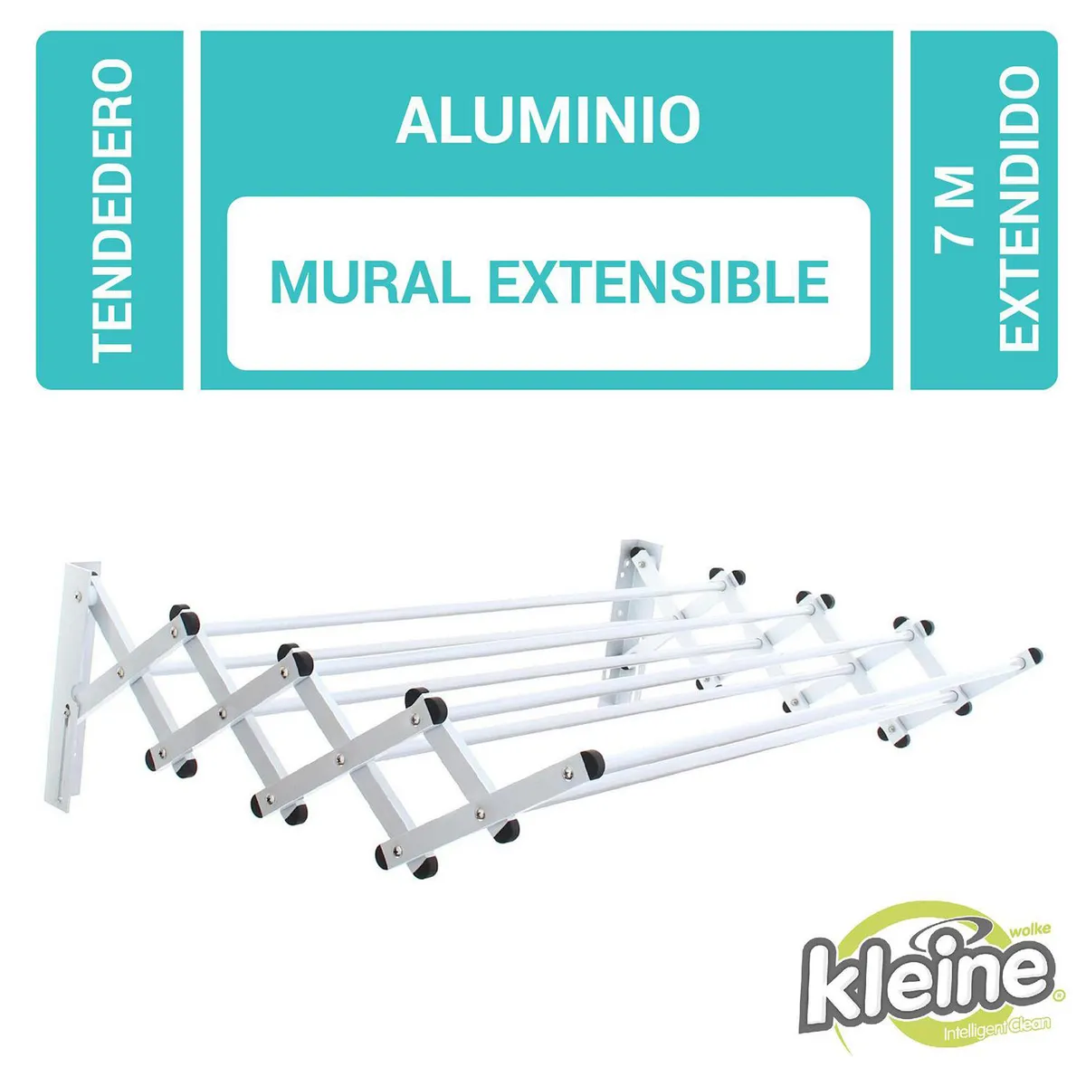 KLEINE WOLKE - Tendedero de Ropa Muro Metal 86x61x22 cm Blanco