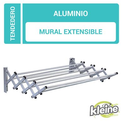 Tendedero de ropa mural aluminio L 100x61x22 cm
