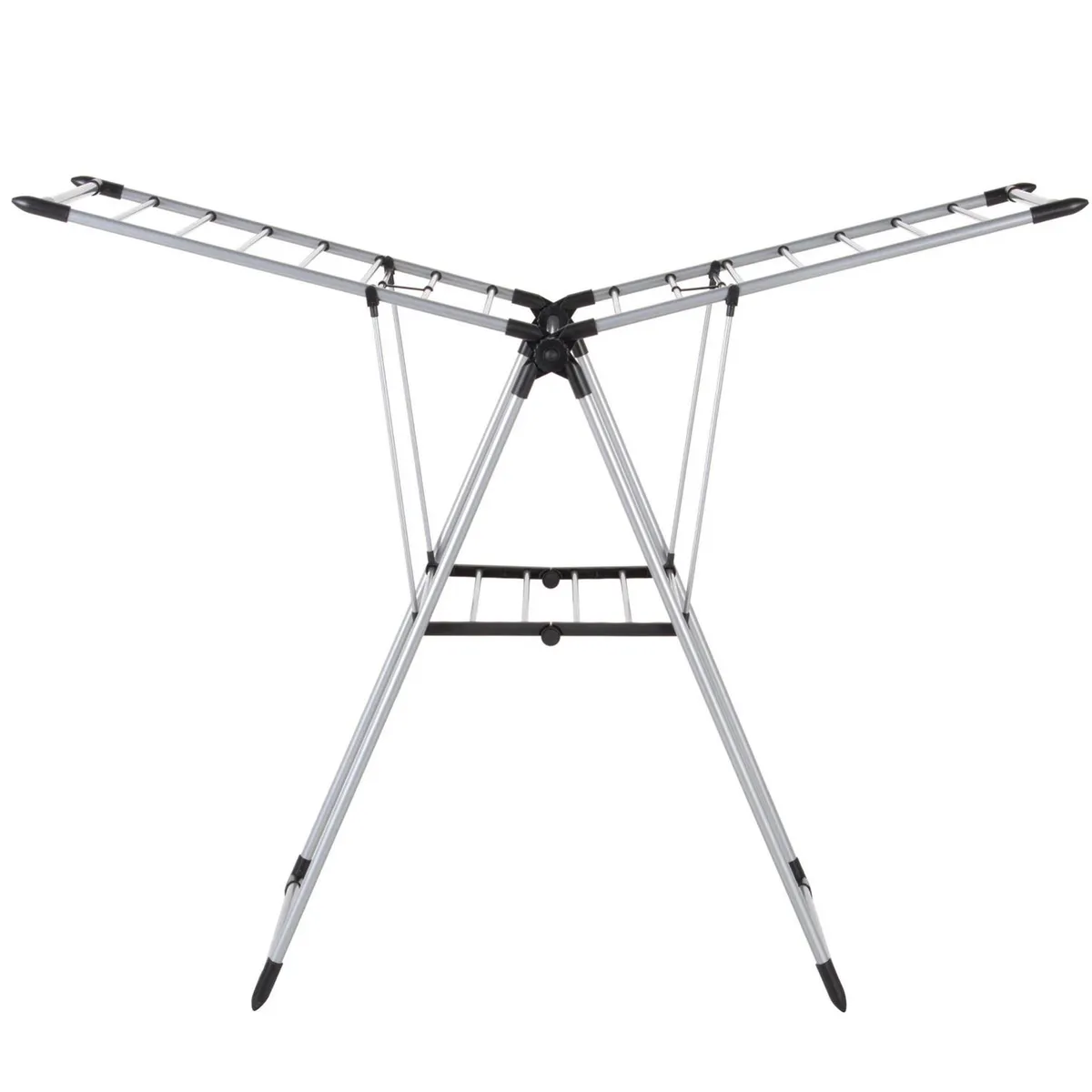 KLEINE WOLKE - Tendedero de Ropa con Bandeja Plegable Acero 156x61x97 cm Cromo