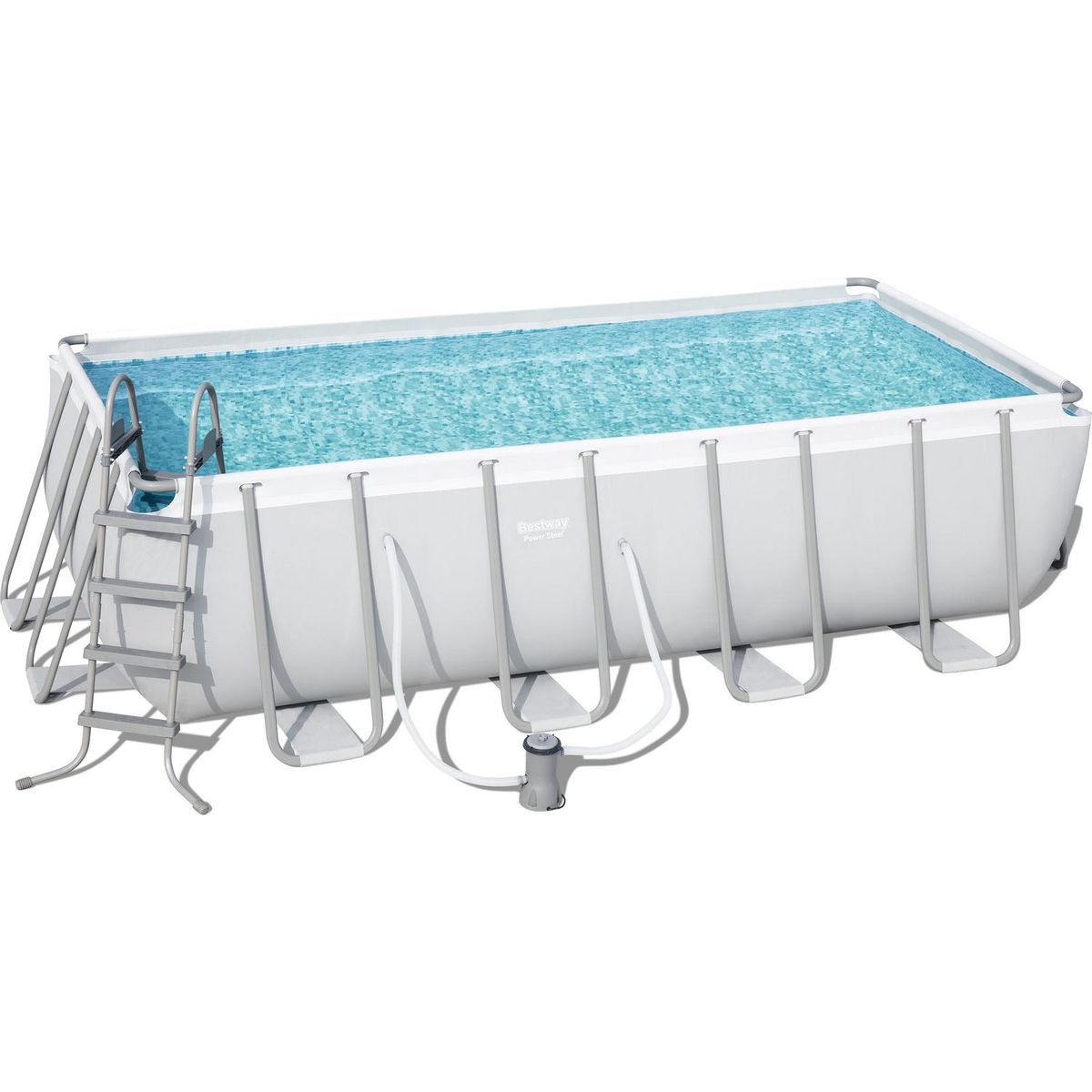 BESTWAY - Piscina con Escalera Estructural 488x244x122 cm 11532 Litros Power Steel