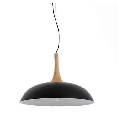 Lmpara de colgar Metal Plato Madera Negro