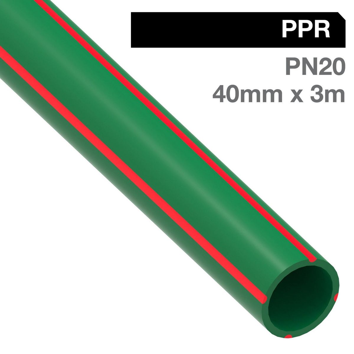TIGRE - Tubo PN-20 Termofusión PPR Agua 40 mmx3 m
