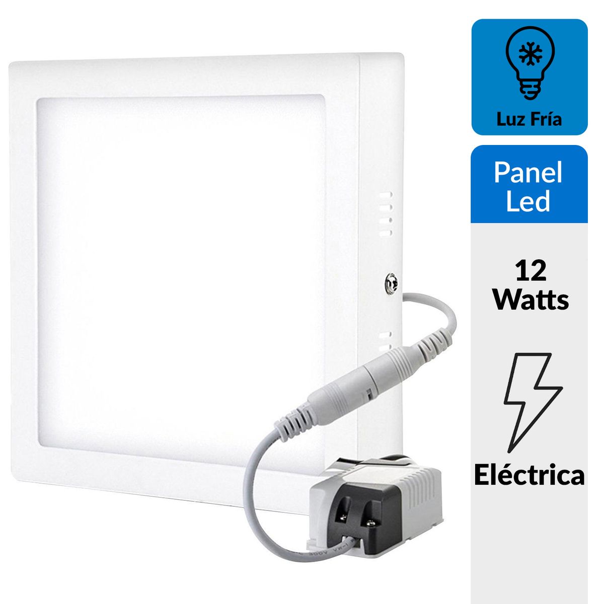 HB LEDS - Panel Led sobrepuesto cuadrado 12 W Fría