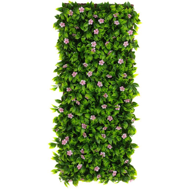 Jardín vertical artificial cerco con flores 100x200 cm