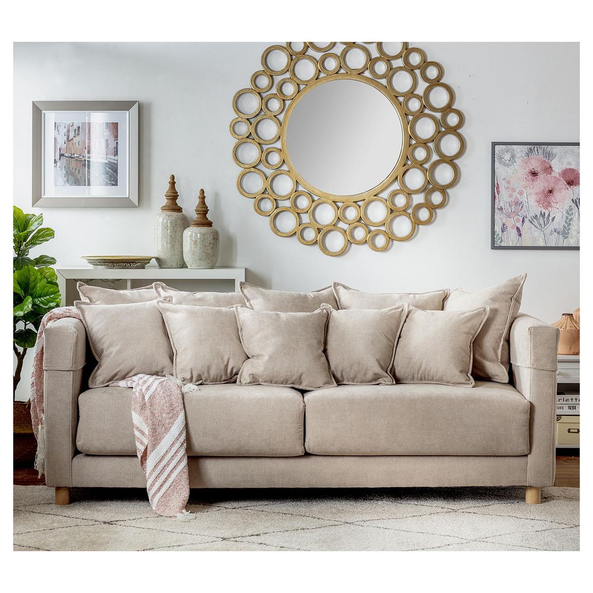 BARRA DESIGN - Sofá 3 cuerpos 198x90x80 cm