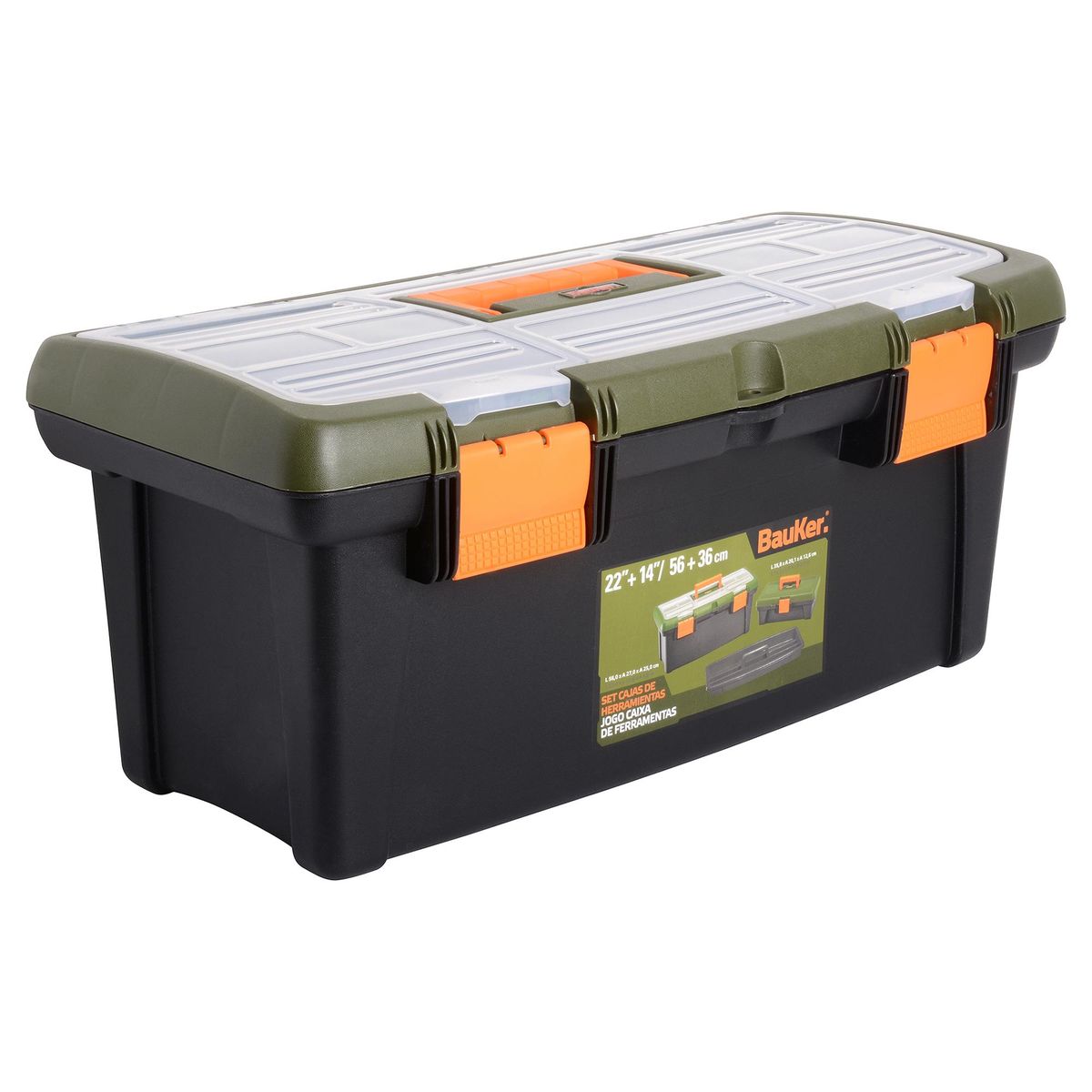 BAUKER - Set cajas de herramientas 14" + 22"
