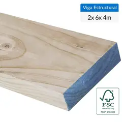 MADERAS ARAUCO - Viga Graduada radiata 2 x 6 x 4 m