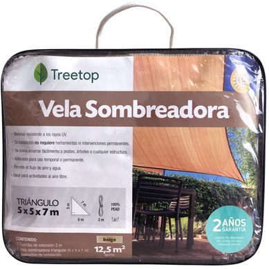Vela Sombreadora Triangular de 5.0 x 5.0 x 7.0 Color Beige