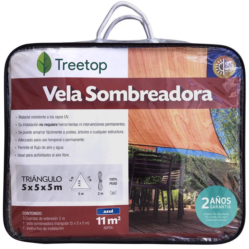 MARIENBERG - Vela Sombreadora Triangular de 5.0 x 5.0 x 5.0 Color Azul