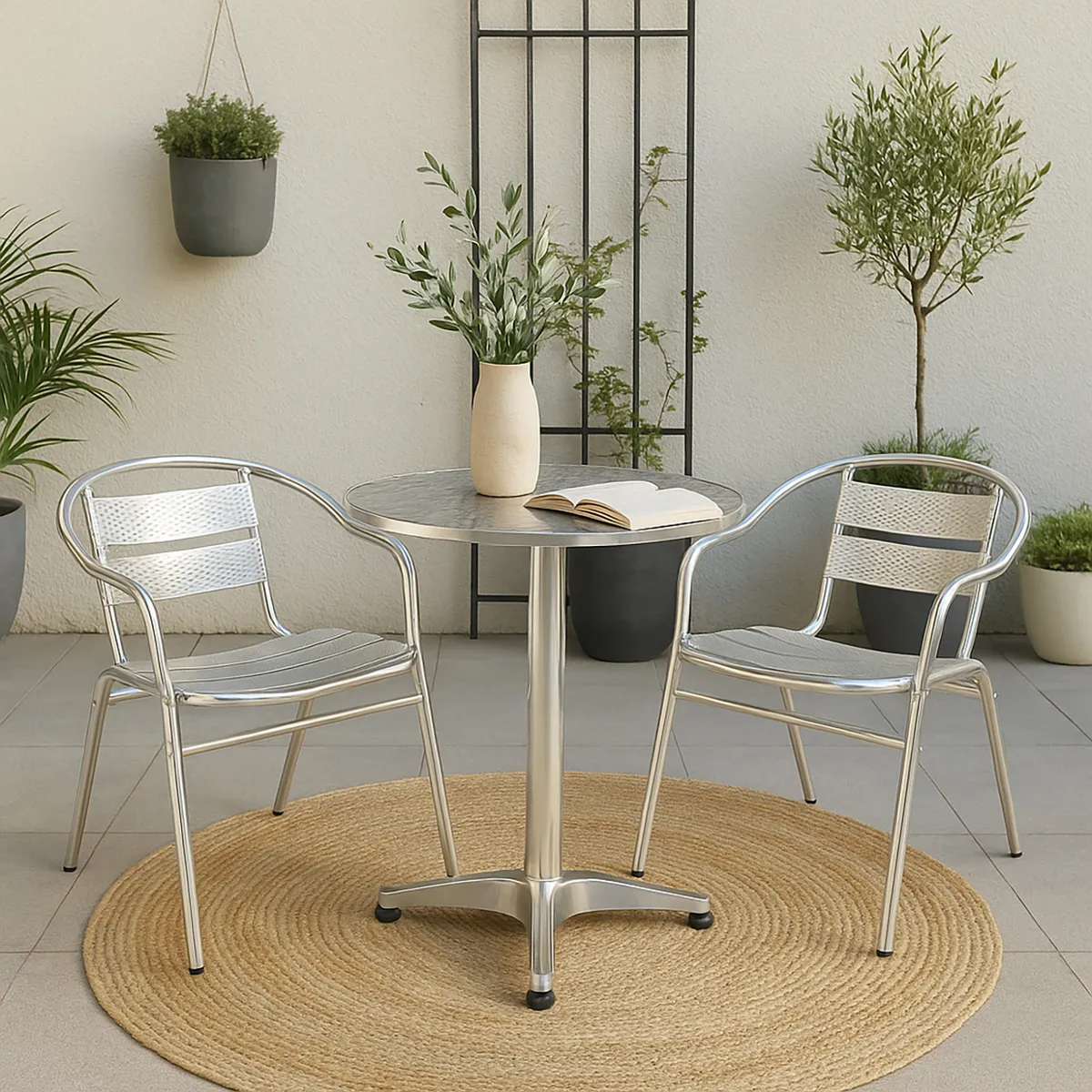 JUST HOME COLLECTION - Mesa Redonda Aluminio 60x70x60 cm Aluminio