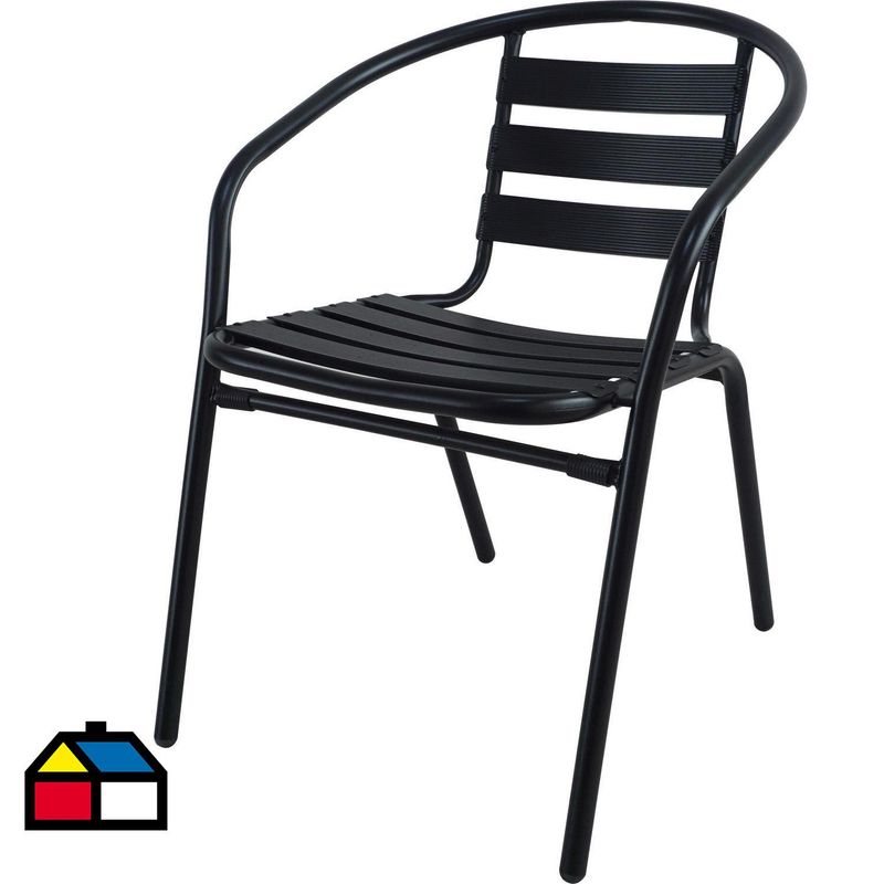 JUST HOME COLLECTION - Silla aluminio metal Negra