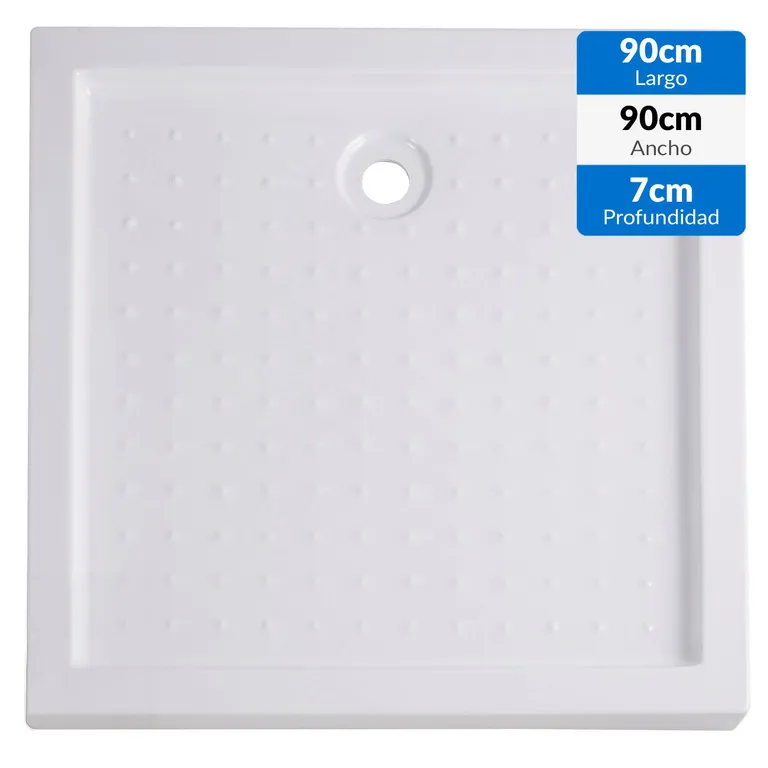 Receptaculo cuadrado acrilico 90x90x7cm
