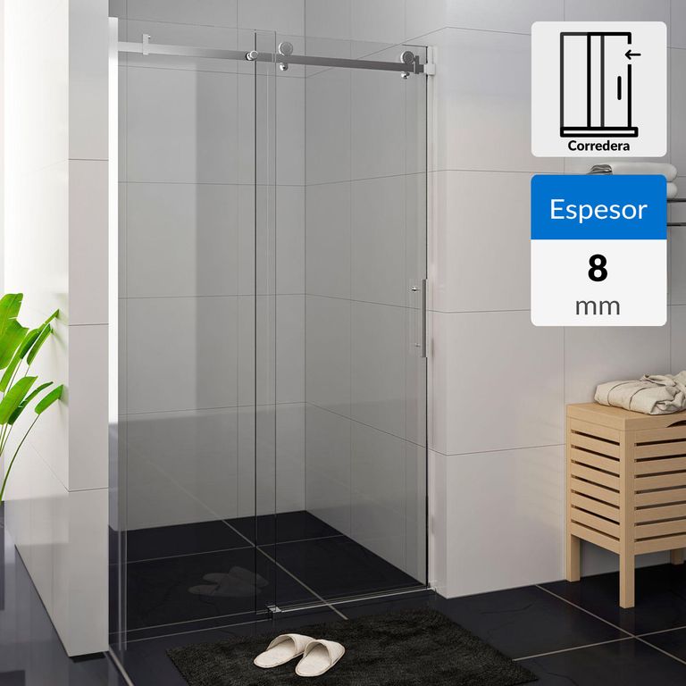 Mampara de baño deslizable 135x190cm 8mm