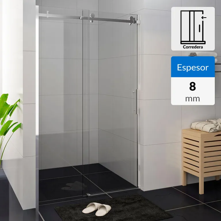 Mampara de baño deslizable 150x190cm 8mm