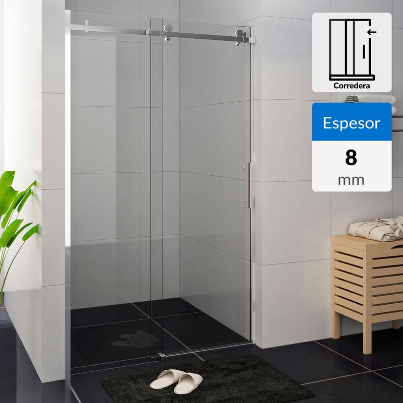 SENSI DACQUA - Mampara de baño deslizable 150x190cm 8mm