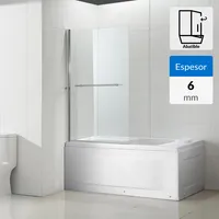 Mampara Baño Abatible Bariloche 140x90cm 6mm