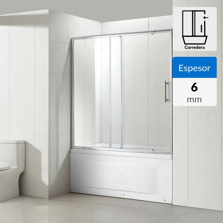 Mampara ajustable 6 mm 150-170x150cm