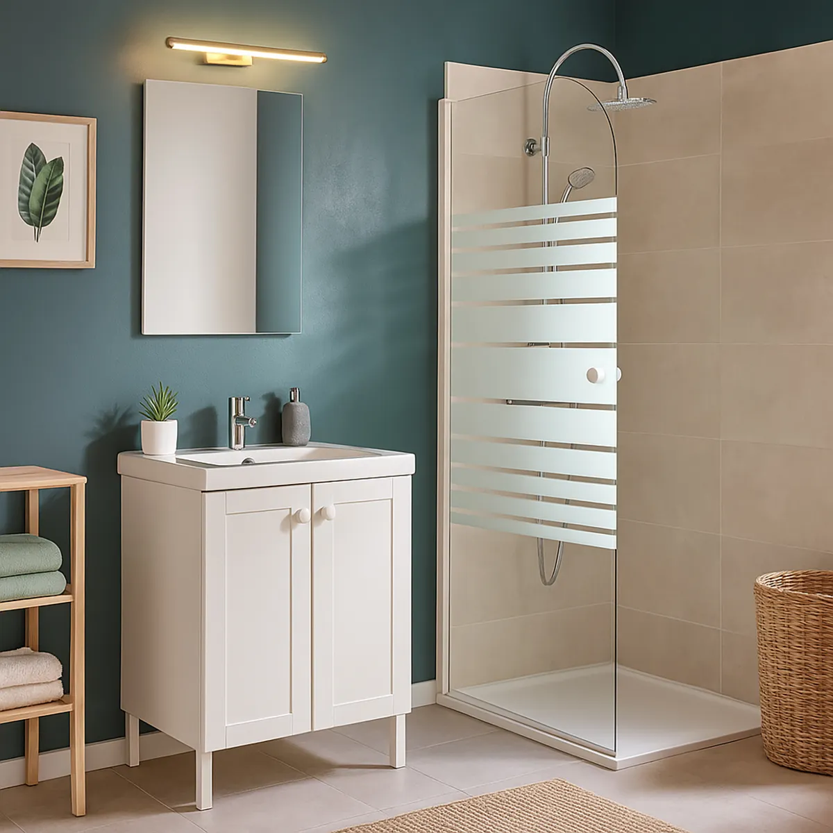 SENSI DACQUA - Mampara baño lineas Cordoba 140x80 6mm