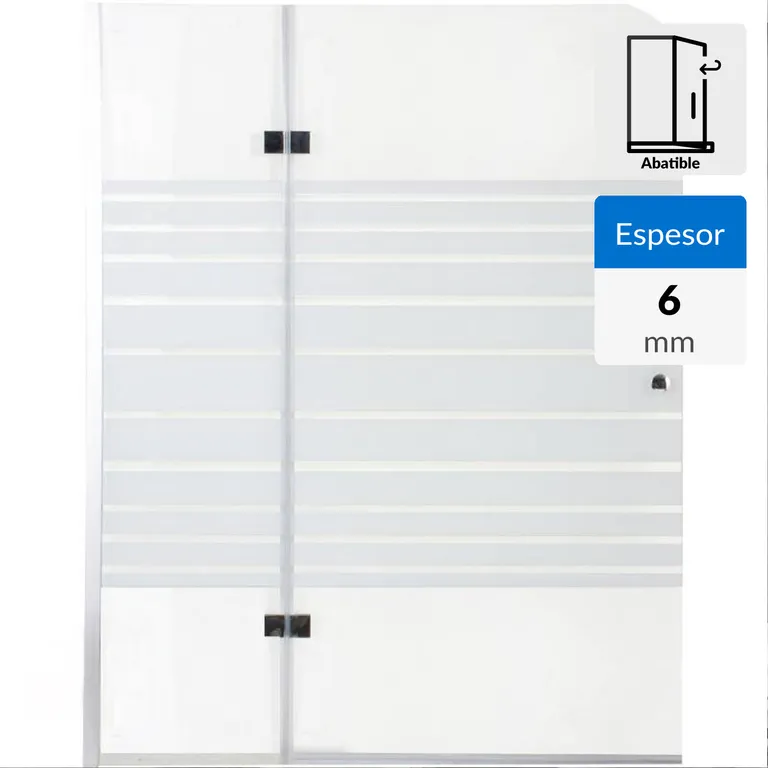 Mampara baño lineas 2p Rosario 150x120 6mm