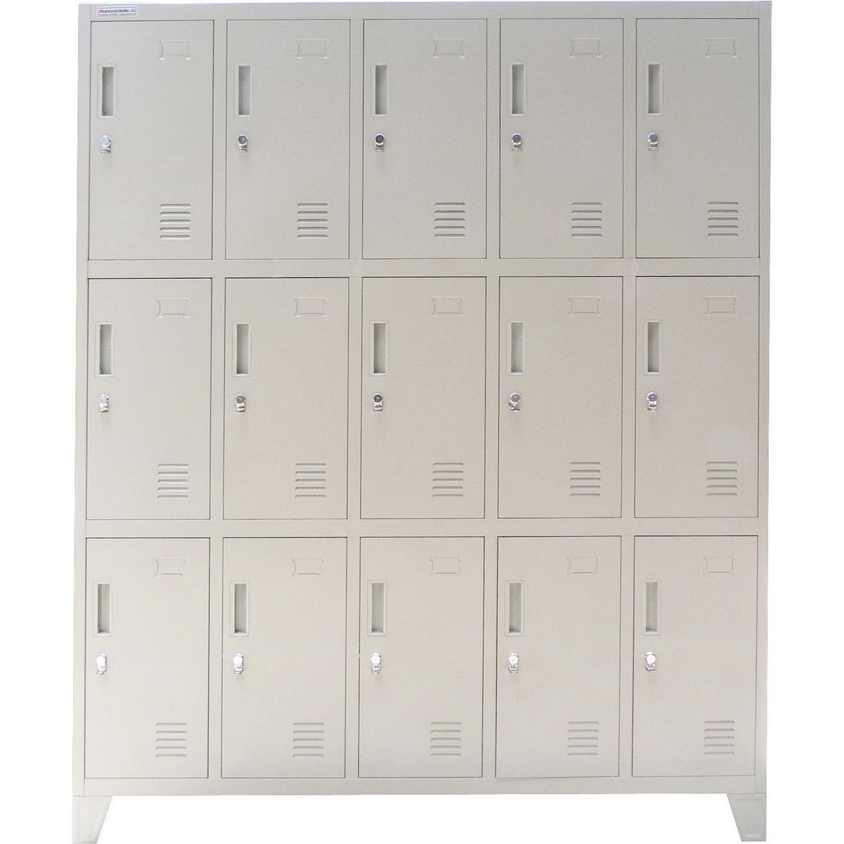 MOVILOCKERS - Locker con Portacandado 15 Puerta(s) 136x170x45 cm Gris Perla