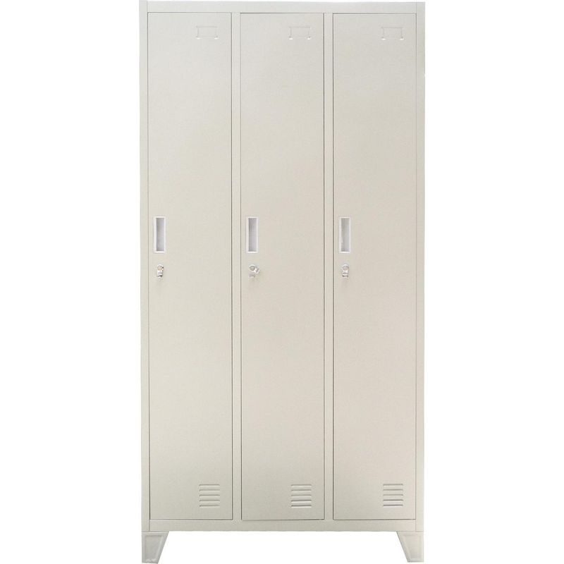 MOVILOCKERS - Locker con Portacandado 3 Puerta(s) 3 Repisa(s) 83xx45 cm Gris Perla