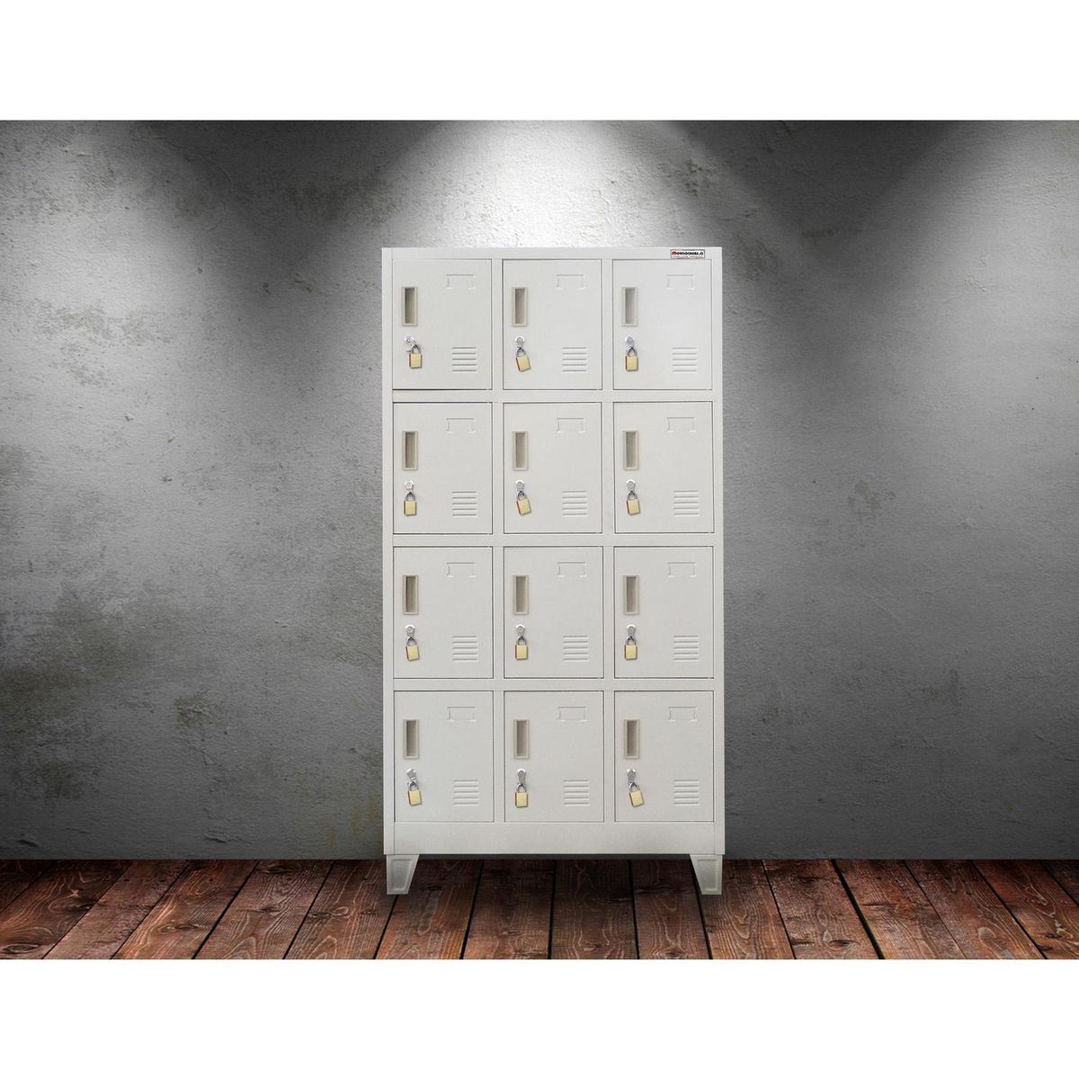 MOVILOCKERS - Locker con Portacandado 12 Puerta(s) 83x170x45 cm Gris Perla