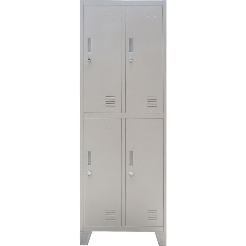 MOVILOCKERS - Locker con Portacandado 4 Puerta(s) 4 Repisa(s) 56xx45 cm Gris Perla