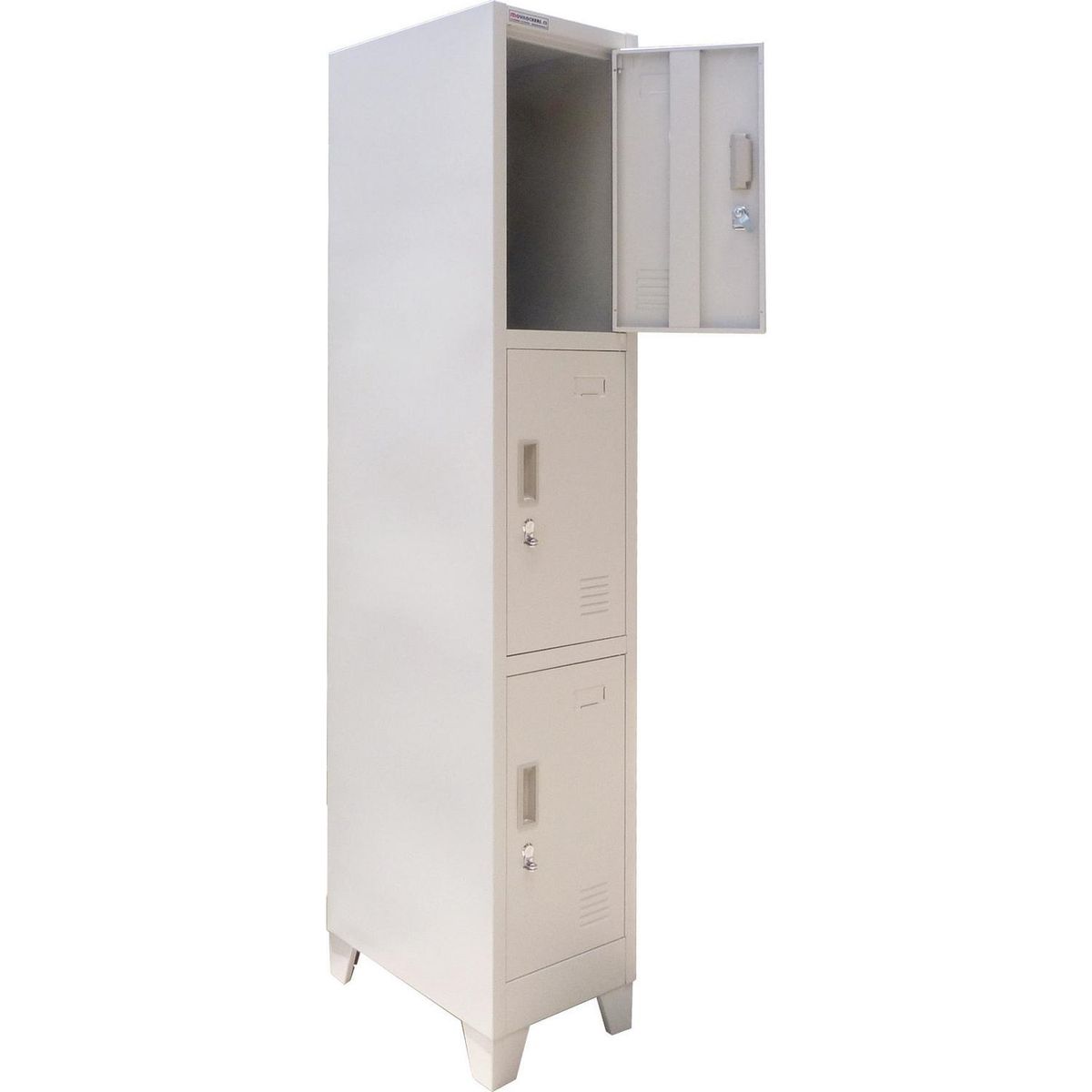 MOVILOCKERS - Locker con Portacandado 3 Puerta(s) 29x170x45 cm Gris Perla