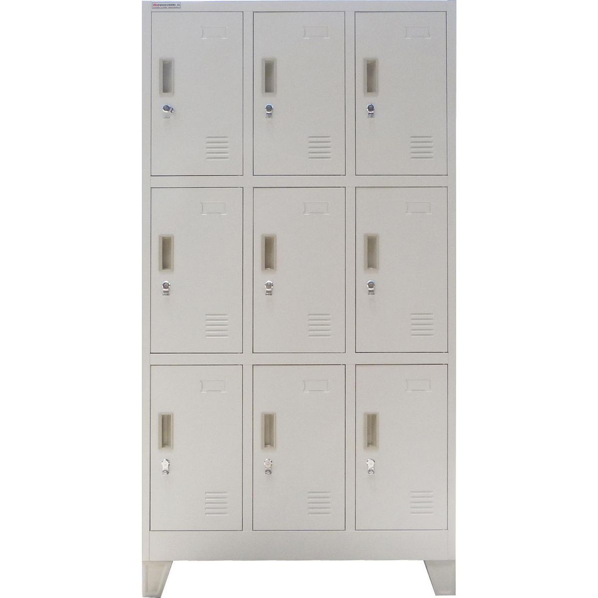 MOVILOCKERS - Locker con Portacandado 9 Puerta(s) 83x170x45 cm Gris Perla