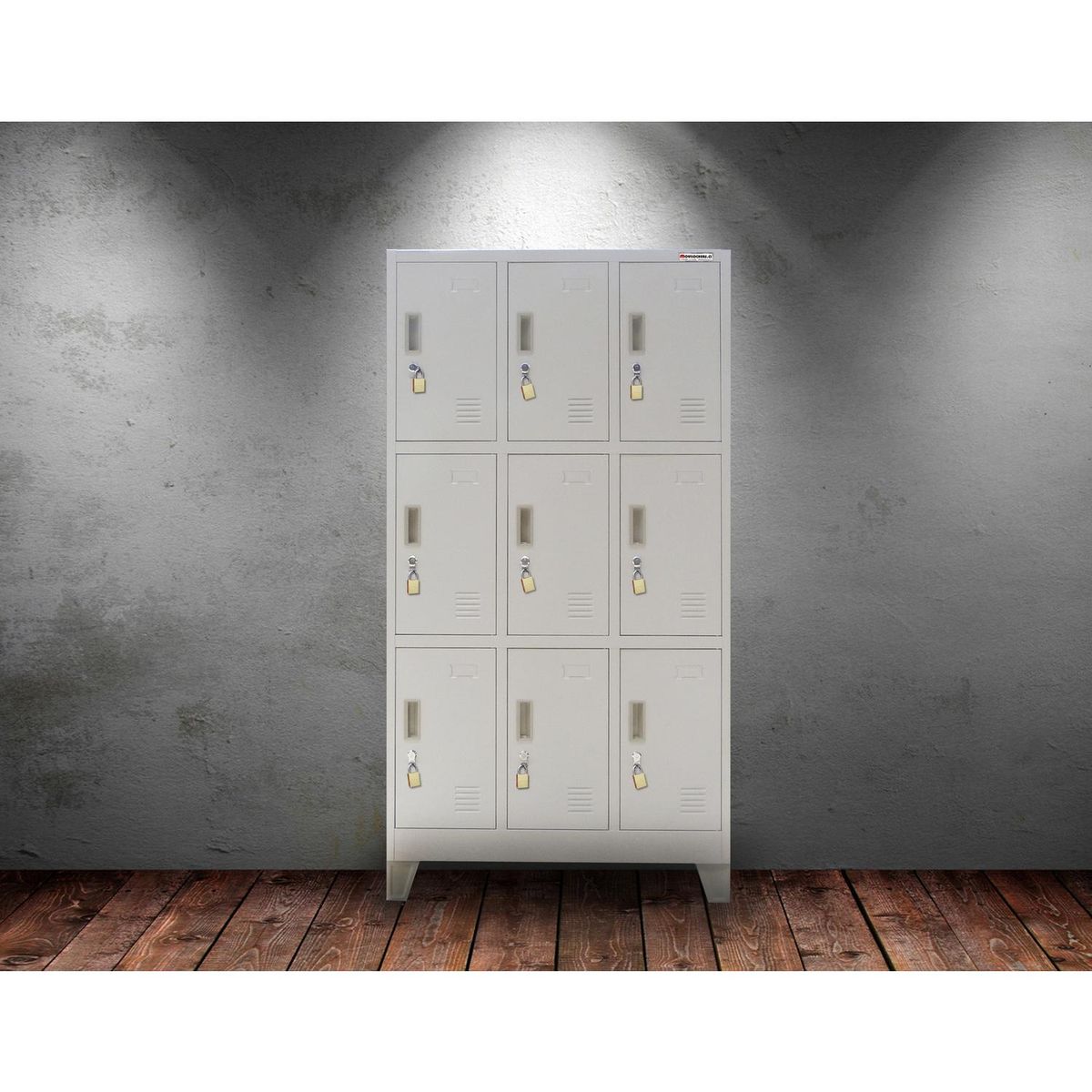 MOVILOCKERS - Locker con Portacandado 9 Puerta(s) 83x170x45 cm Gris Perla