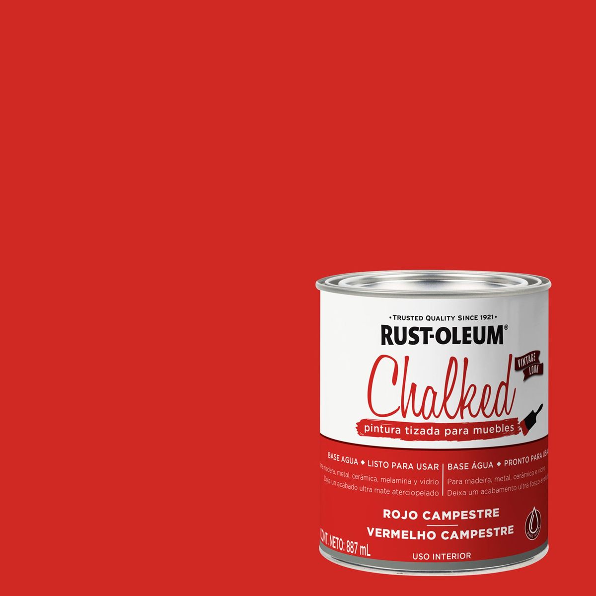 RUST OLEUM - Pintura Chalked Tizada Tarro 0.887 l Mate Rojo