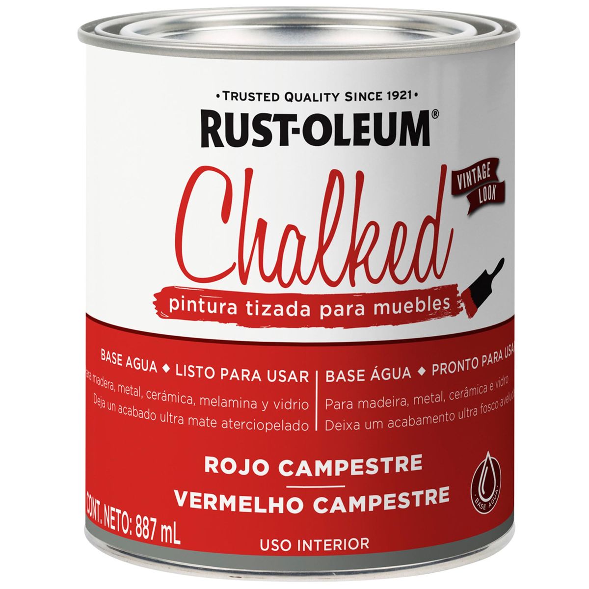 RUST OLEUM - Pintura Chalked Tizada Tarro 0.887 l Mate Rojo